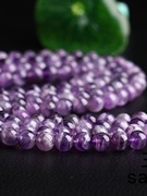 三颗石天然半宝石梦幻紫水晶圆珠diy手链项链半成品串珠配珠