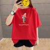 胖女童大童短袖t恤加肥，加大码宽松初，中高中学生胖mm夏装休闲上衣