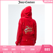 Juicy Couture橘滋外套女2024年春季时尚红色国风休闲天鹅绒夹克