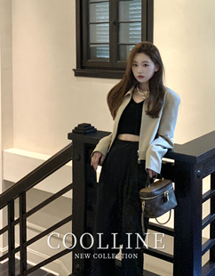 coolline林子熙加州时光卡其色短款夹克女设计感休闲气质外套