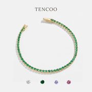 TENCOO定制彩色素链叠戴ins风简约百搭超闪彩色锆石手链
