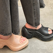 2024夏季上新时尚小个子厚底十字花增高拖鞋高跟厚底运动女鞋SMFK