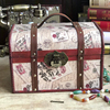 四件套仿古带锁宝箱印花复古木箱子藏宝箱创意收纳箱包装拍摄道具