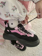 韩国学院风可爱运动鞋2024松糕底拼色时尚减龄跑步鞋休闲女鞋