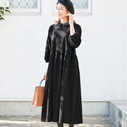 日本女装23秋冬气质显瘦通勤宽松打底连衣裙有大码M-3L