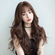 韩式发型女长卷发网红时尚中长发，假发套气质大波浪全头套假发