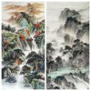 136x68cm装饰国画纯手绘字画四尺山水画，源远流长未装裱c900