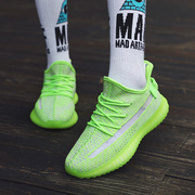 荧光绿色运动鞋男36 37 38小码青少年中学生跑步远动鞋透气夏天潮