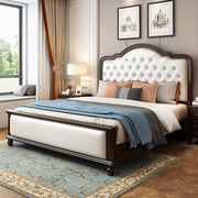 美式实木床1.8米轻奢双人床主卧1.5M欧式公主床 现代简约储物婚床