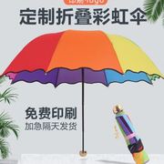 广告伞雨伞定制logo防晒伞，折叠伞七色彩虹，伞伞印刷字