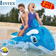 盈泰儿童卡通鲸鱼坐骑，成人水上乐园透明蓝鲸浮排玩动物座骑