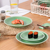 龙泉青瓷菜盘子早餐盘陶瓷西餐盘家用创意骨碟盘子纯色浅平盘餐具
