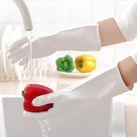 蔓妙柏莲池艾丽胶家务手套，厨房洗碗防水护肤塑胶男女手套耐用2双