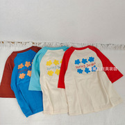 外贸120－160夏童装男女童休闲圆领棉盖丝七分袖短袖T恤儿童