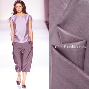 2023夏季丝棉芋紫色光泽棉，透气轻薄软糯汉服，礼裙连衣裙布料布