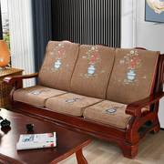 欧式实木沙发垫带靠背，加厚海绵垫红木，沙发坐垫联邦椅垫木质沙发垫