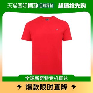 香港直发PAUL & SHARK男士红色棉质徽标短袖T恤舒适E20P1074