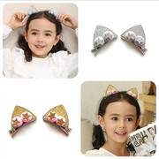 儿童发夹饰品 女生甜美蝴蝶结对夹公主宝宝可爱立体猫兔耳朵发夹