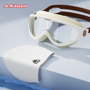 kappa大框泳镜女款高清防雾防水近视士带度数，游泳眼镜泳帽套装备