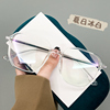 白色夏季钛架眼镜超轻近视女高级感眼镜框可配度数抗蓝光疲劳