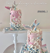 海洋硅胶模具蛋糕装饰海星海马海螺美人鱼尾diy巧克力翻糖装饰模