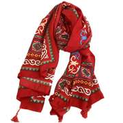 茶卡盐湖旅游拍照草原沙漠丝巾海边复古大红色围巾披肩两用