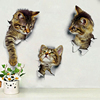 3d立体效果墙贴可爱猫咪贴画创意，卡通马桶贴纸儿童房卧室衣柜装饰