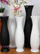 简约现代时尚陶瓷落地客厅百搭摆件欧式白色干花，绢花创意大号花瓶