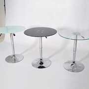 圆形升降钢化玻璃桌商务洽谈桌会E客圆桌展台签约桌子可调高度