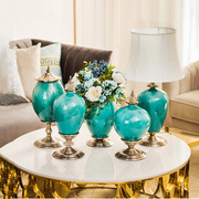 定制欧式陶瓷花瓶摆件轻奢高档电视柜家居饰品客厅餐桌三件套插花