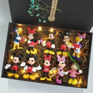 创意米老鼠公仔手办，礼盒装米妮米奇盲盒生日礼物玩具，摆件模型全套