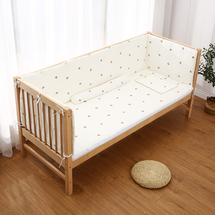 集瑞实木工厂定制婴儿床床软包防撞儿童拼接床围挡布环保(布环保)a类纯棉