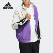 adidas阿迪达斯neo防风衣，男子运动梭织跑步健身夹克hc9681