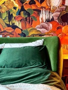 法式进口风格天鹅绒墙布墙纸客厅，卧室餐厅壁纸，森林漫步酒店壁布