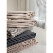 全棉被套单品~日系简约水洗棉被套被单双人床纯色格子被罩 可定制