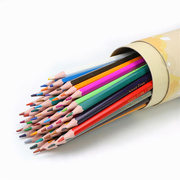 。学生可擦48彩色铅笔可爱纸筒装带橡皮擦创意彩铅手绘儿童绘画礼
