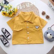 宝宝夏装套装洋气儿童衣服夏季婴儿1一2-3岁男童短袖衬衫两件套潮