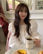 韩版春秋淑女长袖公主，袖单排扣纯色蕾丝衫，雪纺衫衬衫