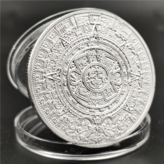 北美墨西哥纪念币 复古玛雅历法 拉丁美洲印第安酋长漫画纪念章