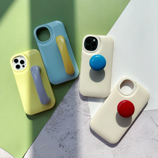 trstudio原创首发冰淇淋糖果，色支架手机壳，适用于iphone15pro141314promax12光面全包