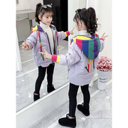 韩国女童棉衣2021冬季网红儿童外套中大童，保暖加厚羽绒棉服潮