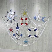 地中海装饰网组合挂件海洋风格主题民宿儿童房间餐厅渔网墙面壁饰