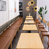奶茶店卡座沙发桌椅组合甜品咖啡餐厅火锅餐饮休闲实木软包沙