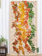 绿叶装饰藤条阳台墙面仿真假，花包下水管遮挡藤蔓，暖气管道缠绕创意