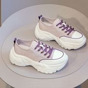 帆布鞋女夏2023百搭松糕厚底小白，运动休闲板鞋，薄款透气老爹鞋