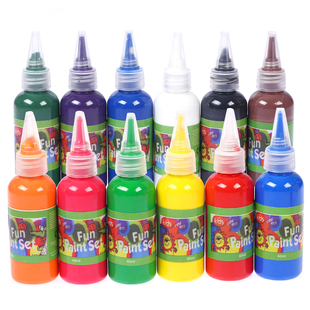 60ML儿童绘画水彩颜料手指画套装可水洗宝宝画画涂鸦幼儿园