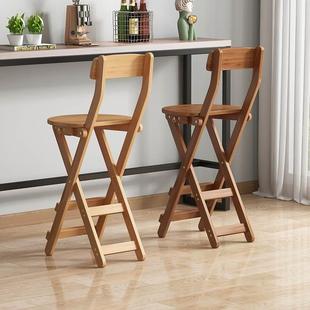 高脚凳吧台凳家用客厅，厨房多功能可折叠凳，便携式收银前台靠背椅子