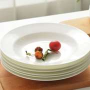 纯白色创意盘子骨瓷碟子装菜盘陶瓷盘家用深盘意面盘西餐餐具套装
