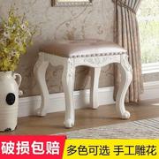 欧式梳妆凳100白色台实木梳妆台美凳子式化妆椅凳影楼化妆子卧室