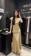 新中式国风立领衬衫女春夏装，复古改良旗袍衫，设计感不规则开叉上衣